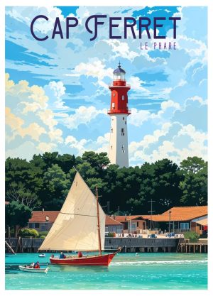 ARCACHON style néo vintage, le phare du Cap Ferret
