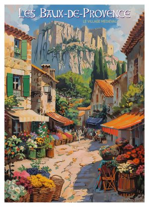 BAUX DE PROVENCE, style peinture, Village et Castel 3