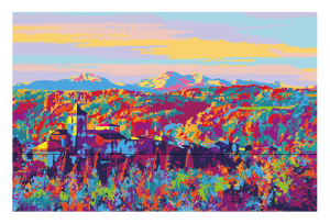 CAMON style pop art, le village, abbaye