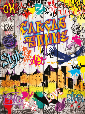 CARCASSONNE style street art, la cité médiévale