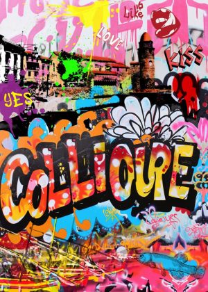 COLLIOURE style street art, barques catalanes, maisons de pécheurs, Église Notre-Dame-des-Anges