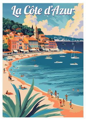 COTE AZUR, style neo vintage, plage