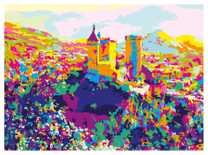 FOIX style pop art, le château cathare 2