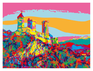 FOIX style pop art, le château cathare