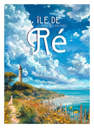 ILE DE RE style manga, phare des baleines