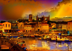 ILE DE RE style surréalisme, le port Saint Martin-C