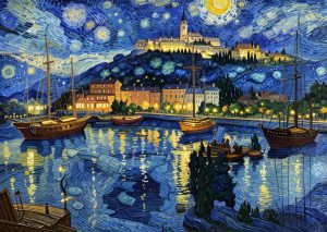 MARSEILLE, style Van Gogh, Vieux port
