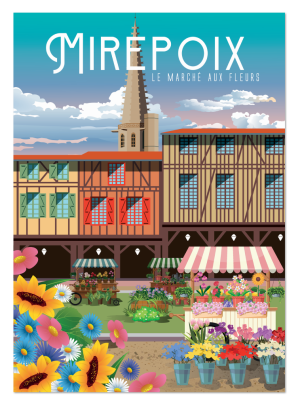 MIREPOIX style néo vintage, le marché aux fleurs sous les Couverts