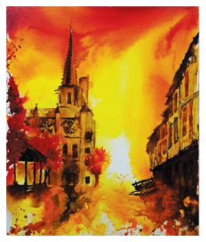MIREPOIX style peinture, Cathedrale charette