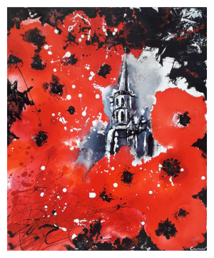 MIREPOIX, style peinture, Coquelicots