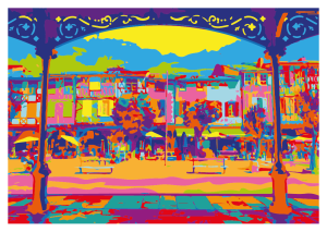 MIREPOIX style peinture, Halle et Couverts