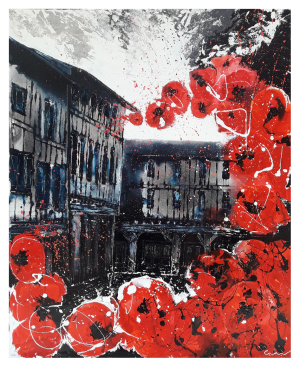 MIREPOIX style peinture, Mirepoix-mairie-Noir et rouge