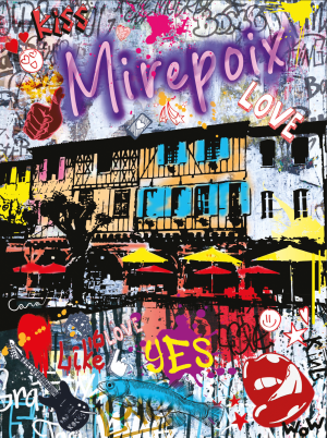 MIREPOIX style street art, la maison des consuls