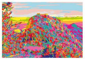MONTSEGUR style pop art, le château cathare 2