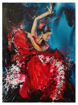 MUSIC style peinture, danseuse de flamenco