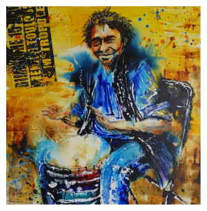 MUSIC style peinture, joueur de Djembé