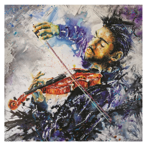 MUSIC style peinture, le violoniste inspiré