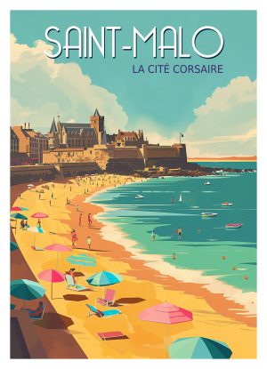 SAINT-MALO, style neo vintage, Plage et Ville