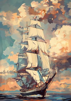 SAINT-MALO, style peinture, voilier