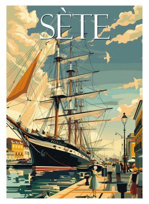 SETE, style neo vintage, port, voilier
