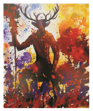 SPIRITUEL, style peinture, Cernunos, le cycle de la nature