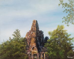 CAMBODGE, style peinture, Angkor Bayon