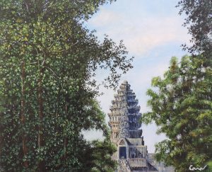 CAMBODGE, style peinture, Angkor Vat