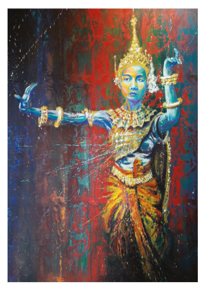 CAMBODGE, style peinture, Apsara