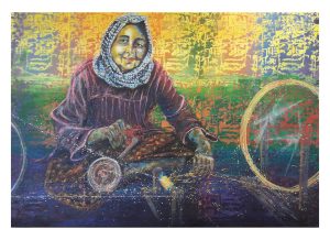 CAMBODGE, style peinture, Fileuse soie