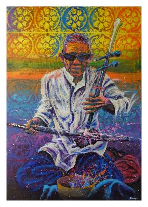 CAMBODGE, style peinture, Joueur Ehru