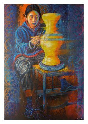 CAMBODGE, style peinture, Potière