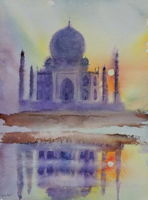 INDE, style peinture, Agra Taj Mahal 2