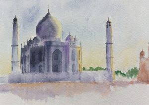 INDE, style peinture, Agra Taj Mahal 3