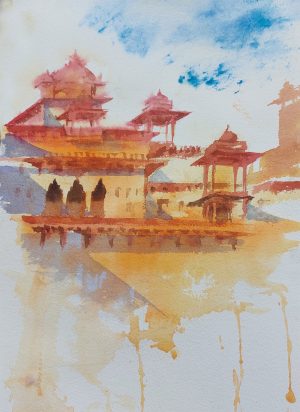 INDE, style peinture, Fort Rajasthan