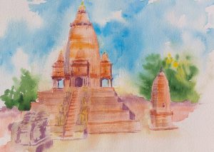 NEPAL, style peinture, Bhaktapur, Temple