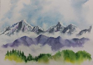NEPAL, style peinture, Himalaya
