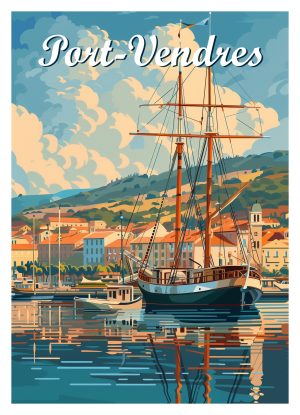 PORT-VENDRES, style néo vintange, port et église