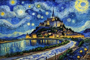 SAINT-MICHEL, styles Van Gogh, Le mont Saint-Michel