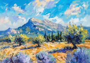 SAINTE-VICTOIRE, style peinture, Montagne 3