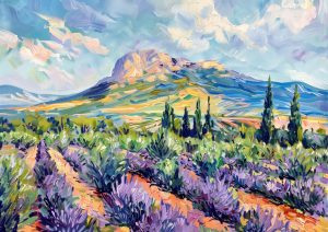 SAINTE-VICTOIRE, style peinture, Montagne
