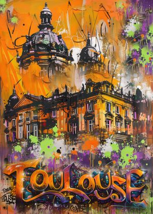 TOULOUSE, style street art, Capitole et Dome