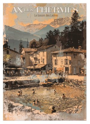 AX-LES-THERMES, style néo vintage, le bassin des Ladres