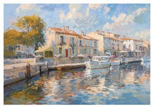 Castelnaudary, style peinture, Port, Canal
