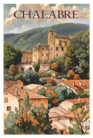 Chalabre, style manga, le Château