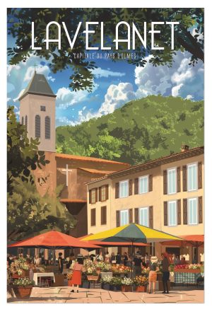LAVELANET, style néo vintage, marché, église