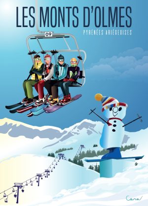 MONTS D'OLMES, style néo vintage, les pistes de ski