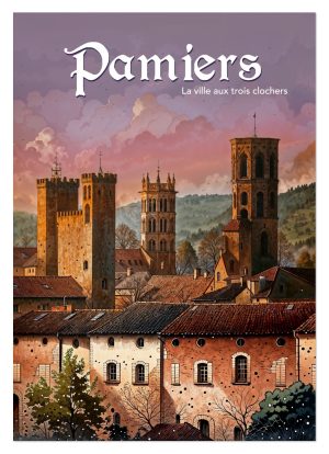 PAMIERS, style manga, les 3 clochers