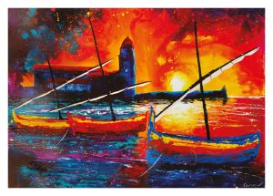 COLLIOURE, style peinture, aube