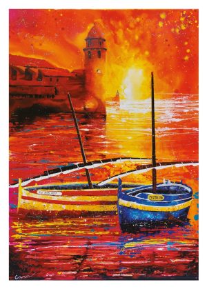 COLLIOURE, style peinture, aurore